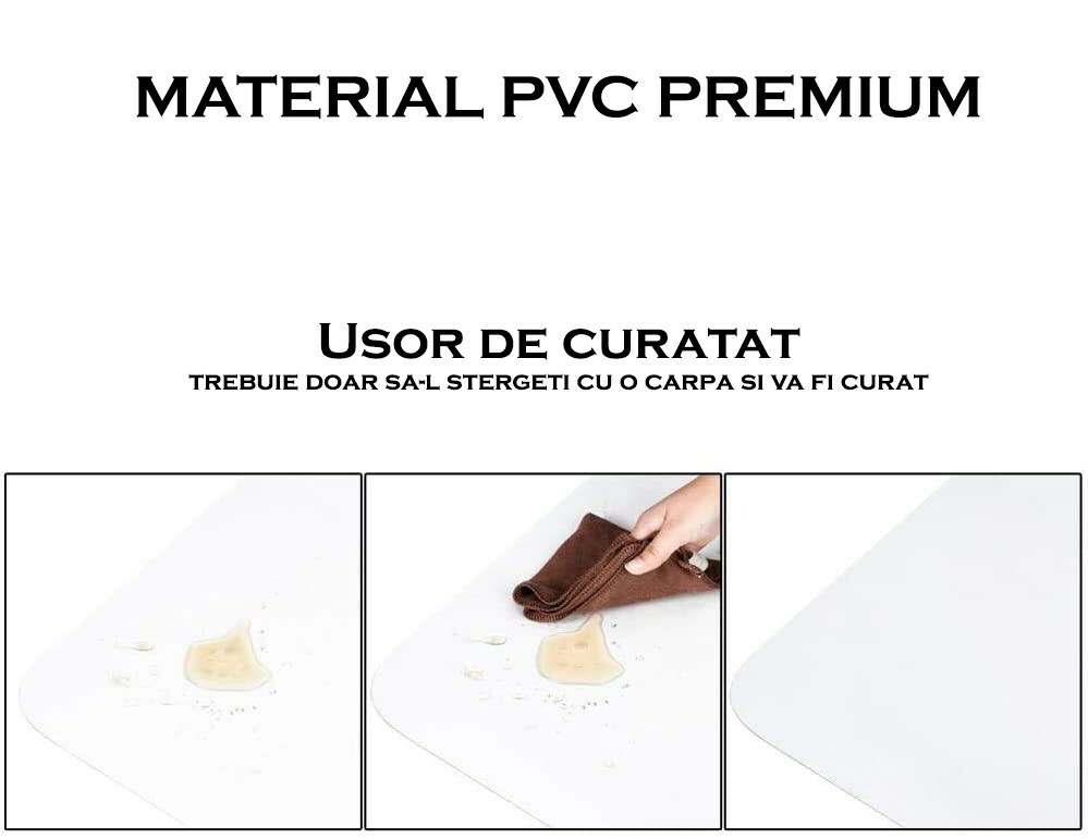 Covoras protectie pardoseala,140x100 cm, transparent, aspect mat, grosime 0.5 mm, pvc