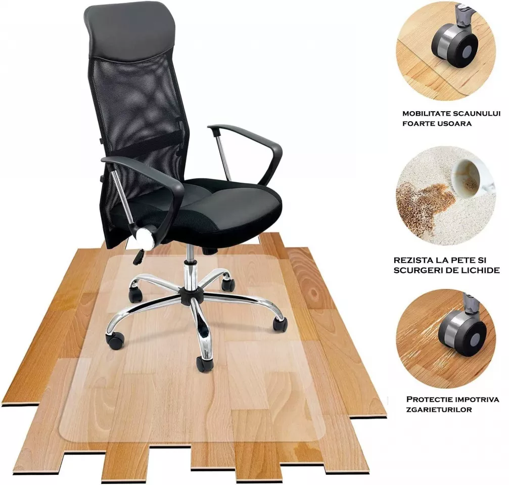 Covoras protectie pardoseala,140x100 cm, transparent, aspect mat, grosime 0.5 mm, pvc