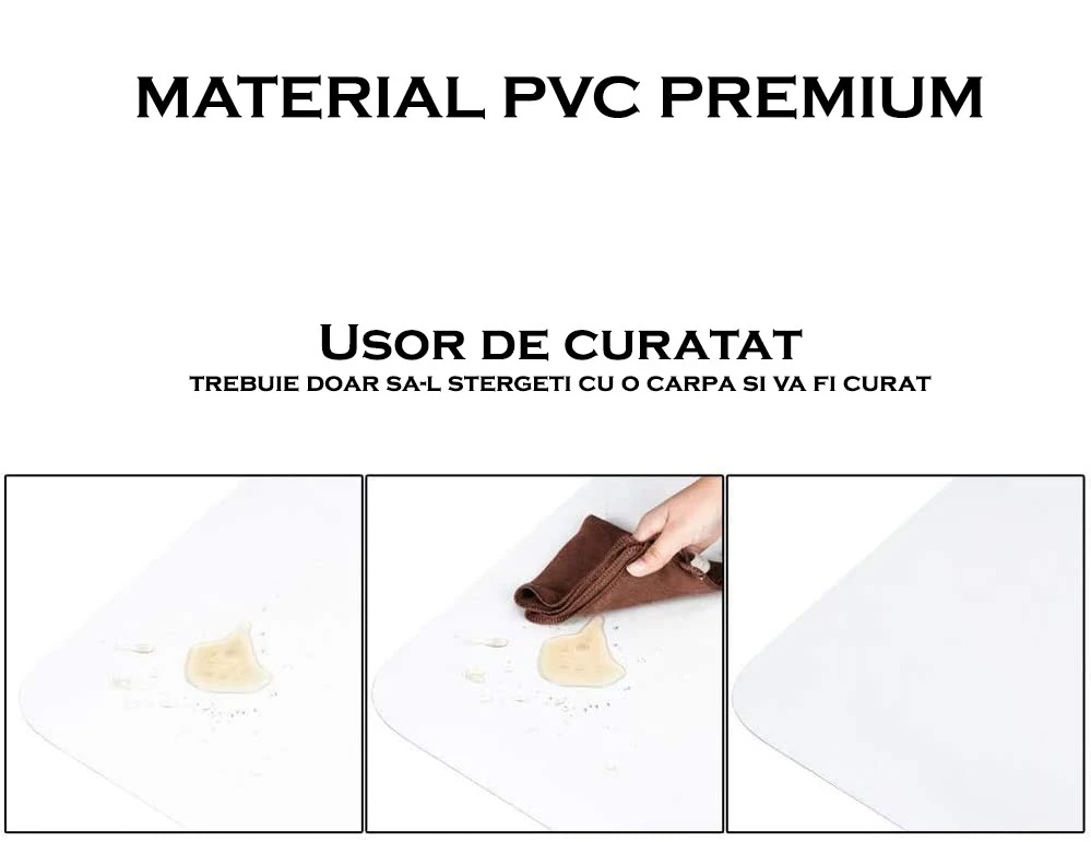 Covoras protectie pardosea, 70x100 cm, grosime 0.5 mm, pvc transparent aspect mat