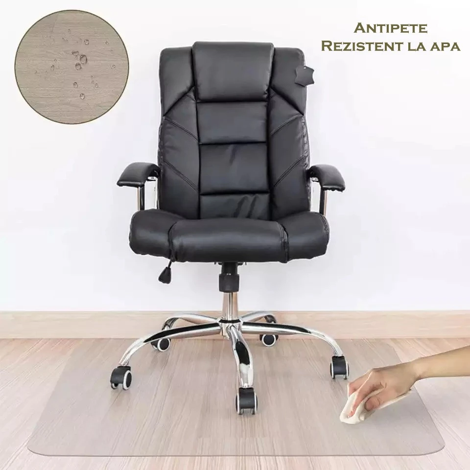 Covoras protectie pardoseala pentru scaun de birou, 120x90 cm, pvc transparent cu grosime de 0.5 mm