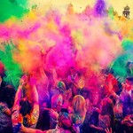 Set 5 culori pudra neon uv holi, 100gr/culoare