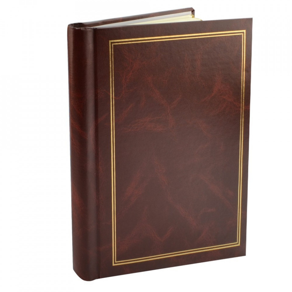 Album foto clasic, 10 file autoadezive, tip carte, spatiu notite, format 9x13, 10x15, pagini cartonate, dimensiune 25x29 cm culoare maro