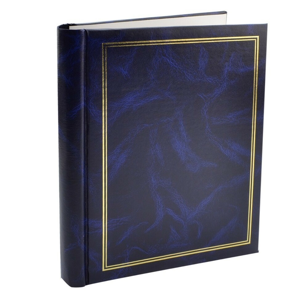 Album foto clasic, 10 file autoadezive, tip carte, spatiu notite, format 9x13, 10x15, pagini cartonate, dimensiune 25x29 cm culoare albastru