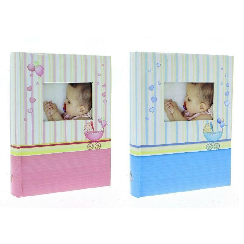 Album foto baby chart book, personalizabil, 300 fotografii, 10x15 cm, spatiu notite, pagini cartonate culoare roz