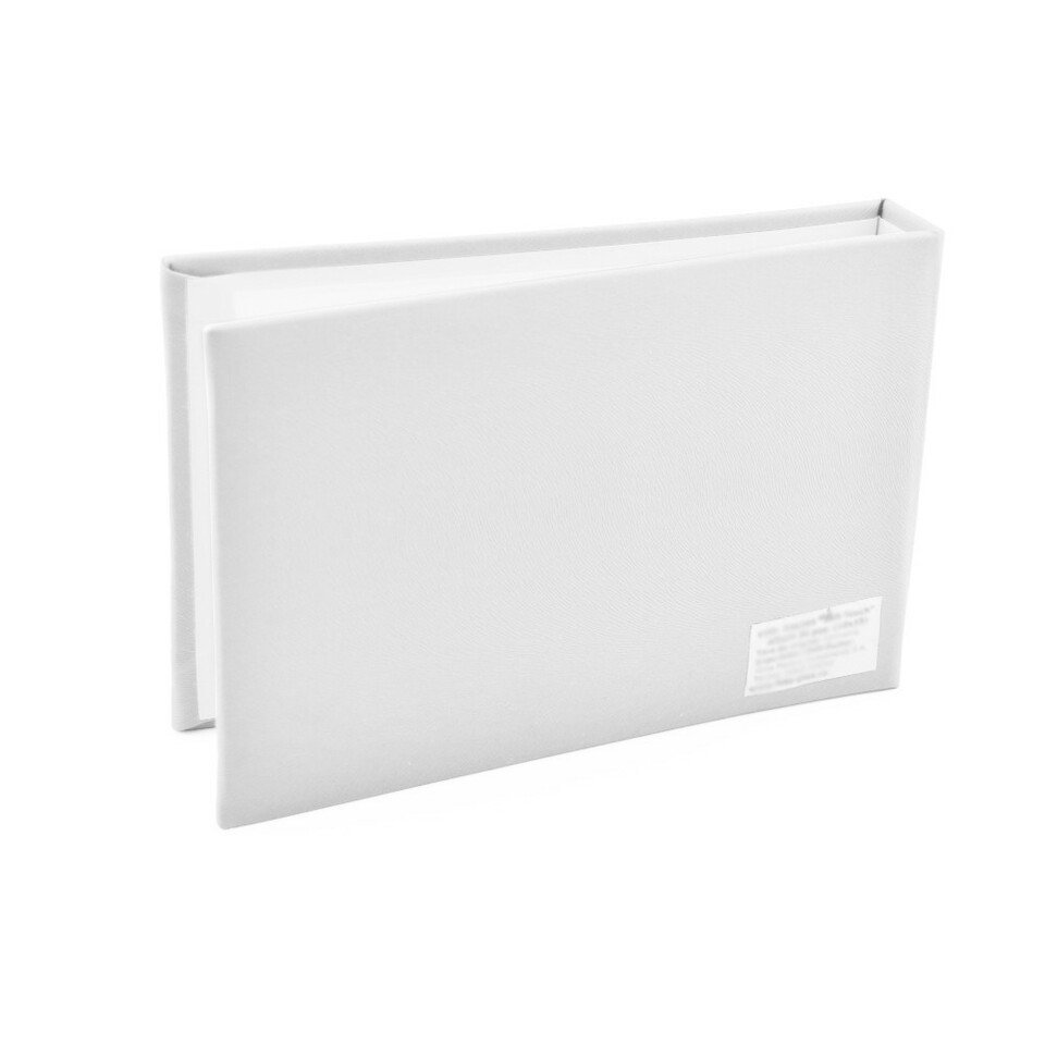 Album foto soft touch book, tip carte, 10x15, 36 fotografii, 18 file, piele ecologica culoare alb