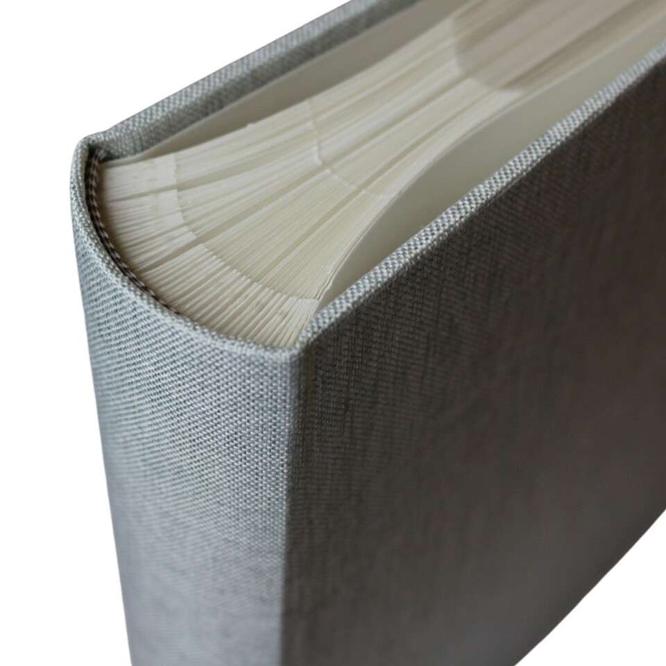 Album foto canvas book, capacitate 200 poze, format 10x15 cm, spatiu notite culoare gri