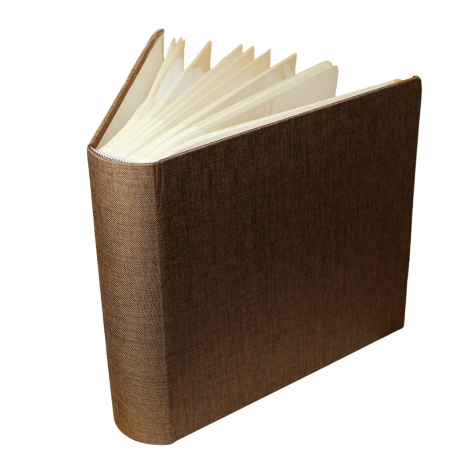 Album foto canvas book, capacitate 200 poze, format 10x15 cm, spatiu notite culoare maro