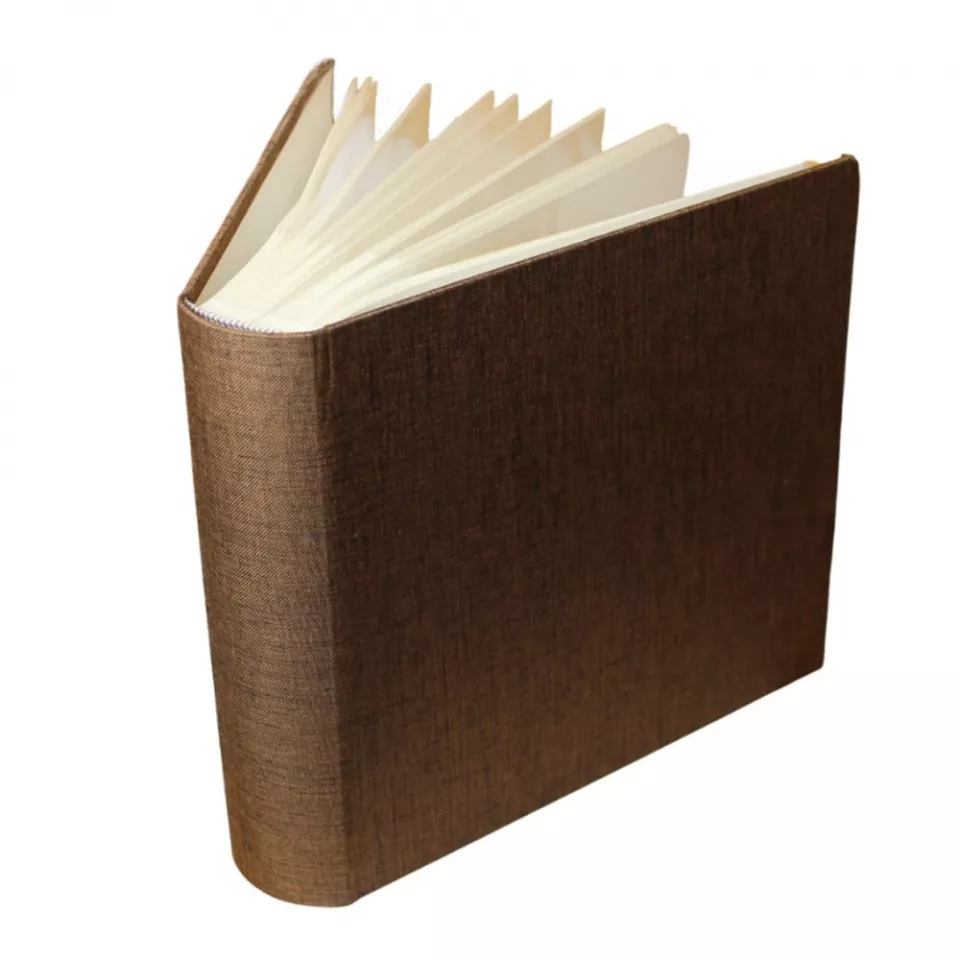 Album foto canvas book, capacitate 200 poze, format 10x15 cm, spatiu notite culoare maro