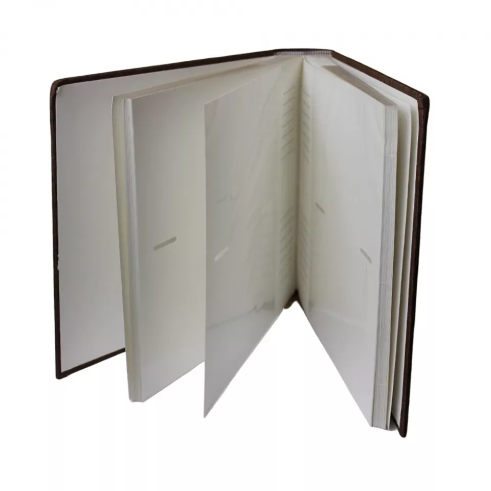 Album foto canvas book, capacitate 200 poze, format 10x15 cm, spatiu notite culoare maro