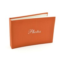 Album foto soft touch book, tip carte, 10x15, 36 fotografii, 18 file, piele ecologica culoare portocaliu