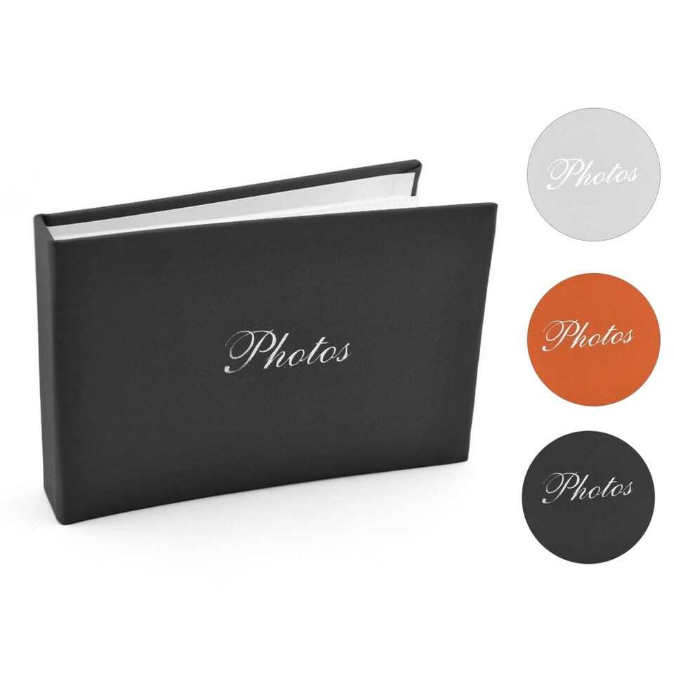 Album foto soft touch book, tip carte, 10x15, 36 fotografii, 18 file, piele ecologica culoare alb