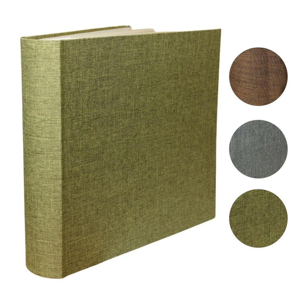 Album foto canvas book, capacitate 200 poze, format 10x15 cm, spatiu notite culoare gri