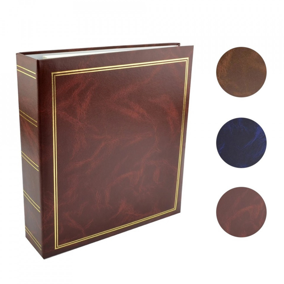 Album foto classic 23x28 cm, 50 pagini albe autoadezive, tip caiet mecanic culoare albastru