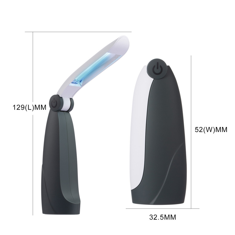 Sterilizator portabil cu lumina uvc, 2w, alimentare baterii, pliabil