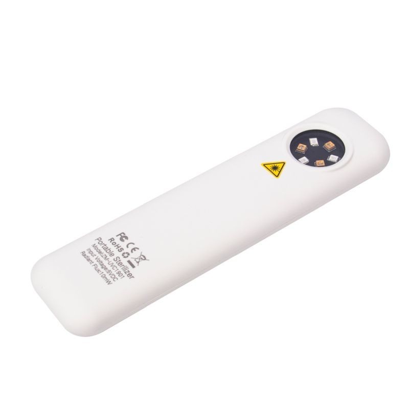 Sterilizator 6 led-uri uvc portabil pentru obiecte, temporizator, lampa tip bagheta, reincarcabil usb, 400mah, 15x3.8 cm