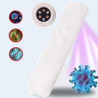Sterilizator 6 led-uri uvc portabil pentru obiecte, temporizator, lampa tip bagheta, reincarcabil usb, 400mah, 15x3.8 cm