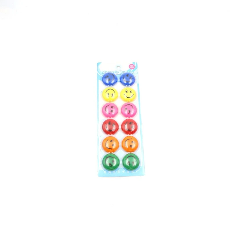 Set 12 magneti whiteboard, smiley face, 30 mm, diverse culori