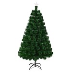 Brad artificial, iluminat cu fibra optica si led-uri, 180 cm, suport metalic inclus