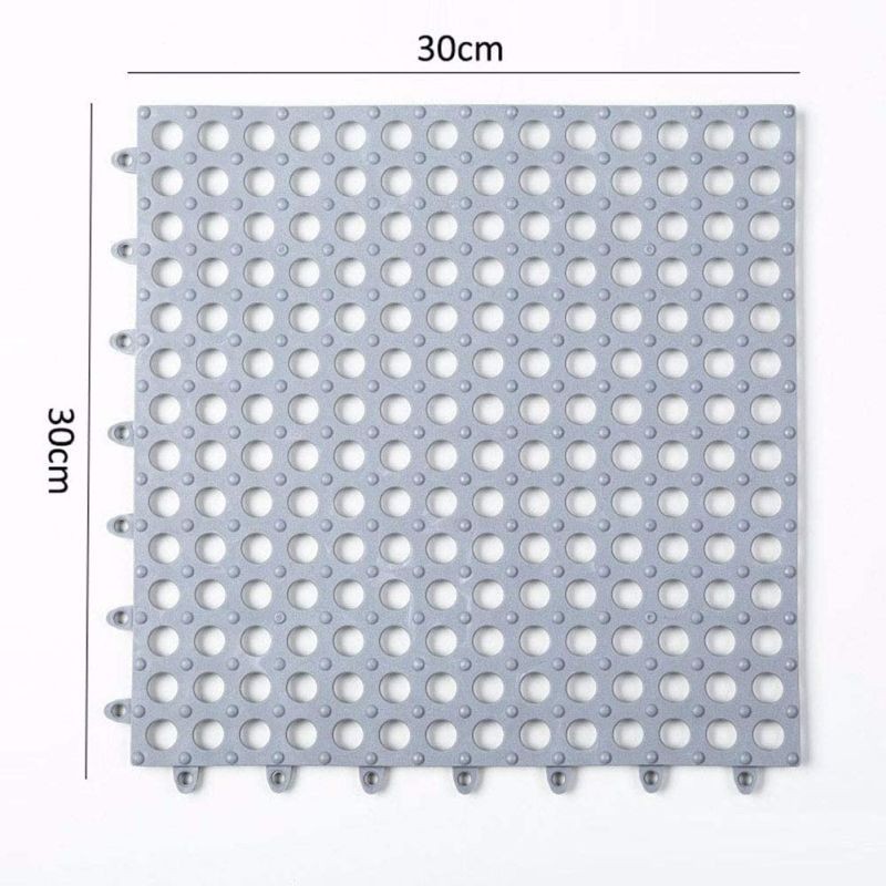 10 bucati covor antiderapant baie cu drenaj, tip puzzle, 30x30 cm