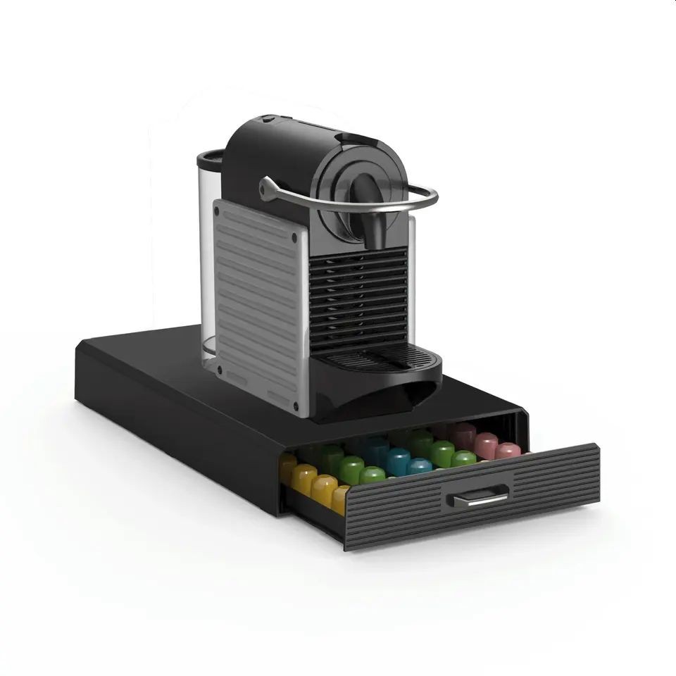 Sertar organizator pentru 50 capsule cafea nespresso, negru, 33x23x5.5 cm