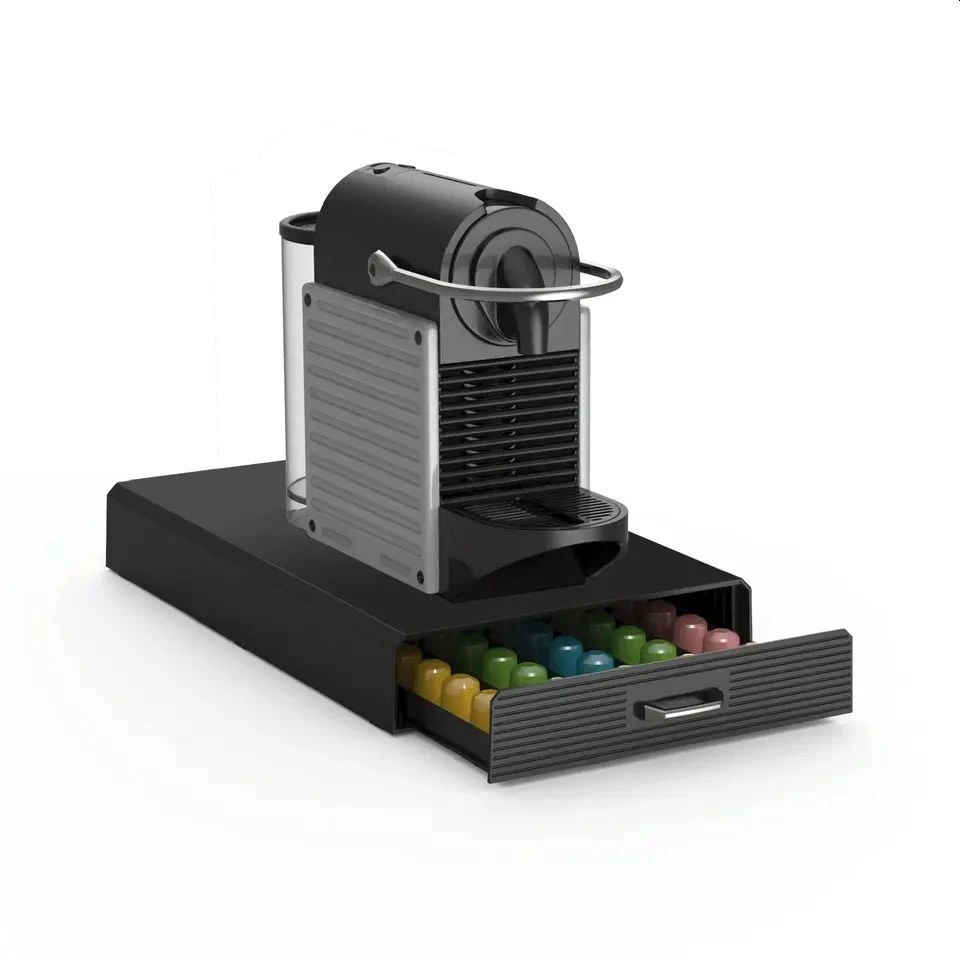 Sertar organizator pentru 50 capsule cafea nespresso, negru, 33x23x5.5 cm