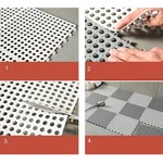 10 bucati covor antiderapant baie cu drenaj, tip puzzle, 30x30 cm