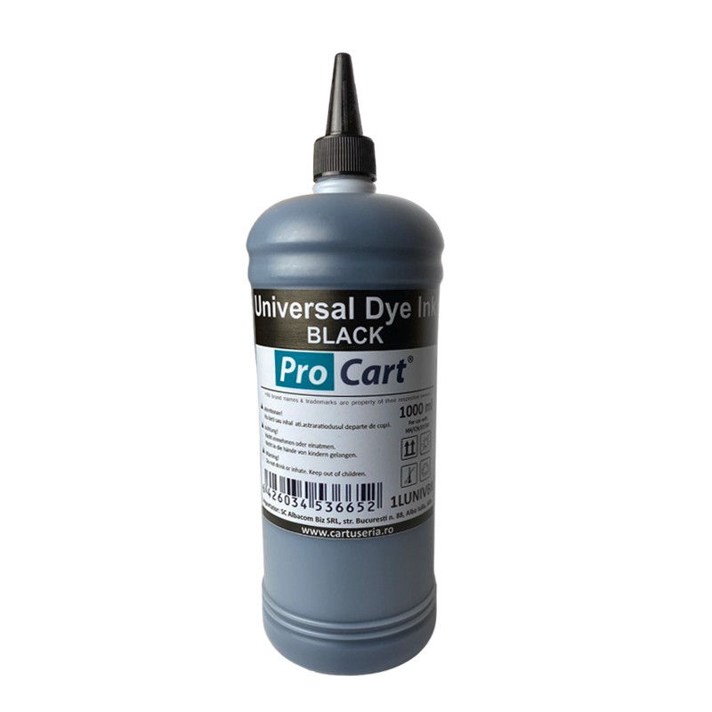 Cerneala universala dye black, 1 litru, pentru hp canon epson brother