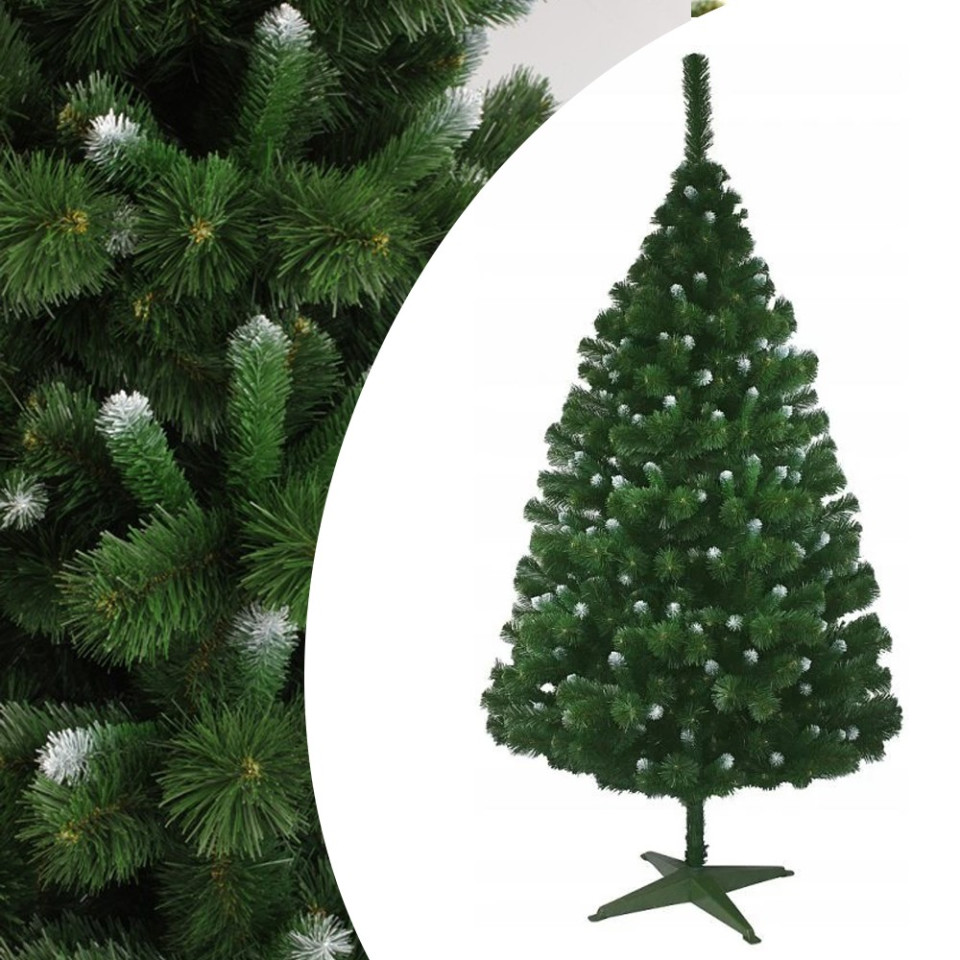 Brad artificial pin canadian, 180 cm – diametru 118 cm, 89 ramuri, 455 ace – varfuri ninse, verde