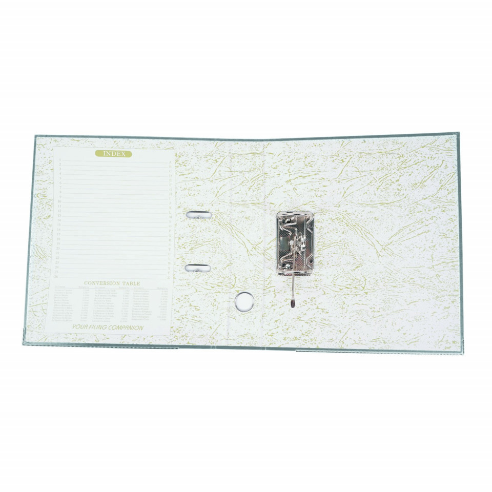 Biblioraft plastifiat, a4, latime cotor 5 cm, bordura metalica, diverse culori culoare gri