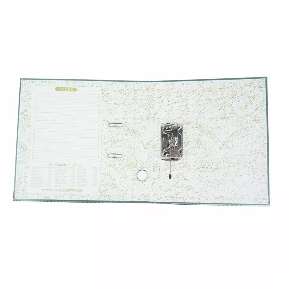 Biblioraft plastifiat, a4, latime cotor 5 cm, bordura metalica, diverse culori culoare gri