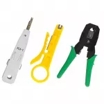 Kit instrumente de retea lan, mufe, cleste, tester cabluri, instrument sertizare, mapa depozitare