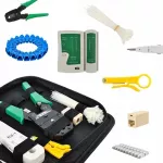 Kit instrumente de retea lan, mufe, cleste, tester cabluri, instrument sertizare, mapa depozitare