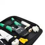 Kit instrumente de retea lan, mufe, cleste, tester cabluri, instrument sertizare, mapa depozitare