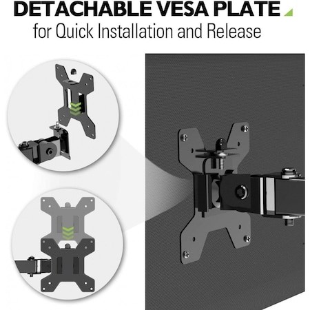 Suport monitor profesional - braț pivotant, Înclinare +/-45°, rotire 180°,13-27 inch