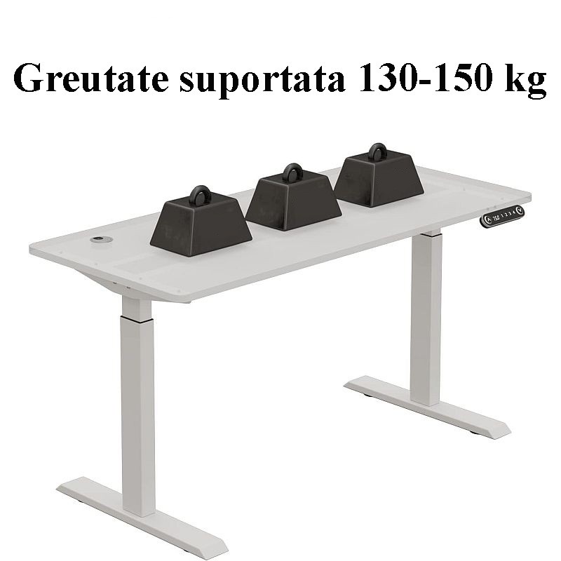 Cadru de birou electric dublu motorizat, inaltime reglabila 64-129 cm, memorare 4 pozitii, lungime 102 - 145 cm