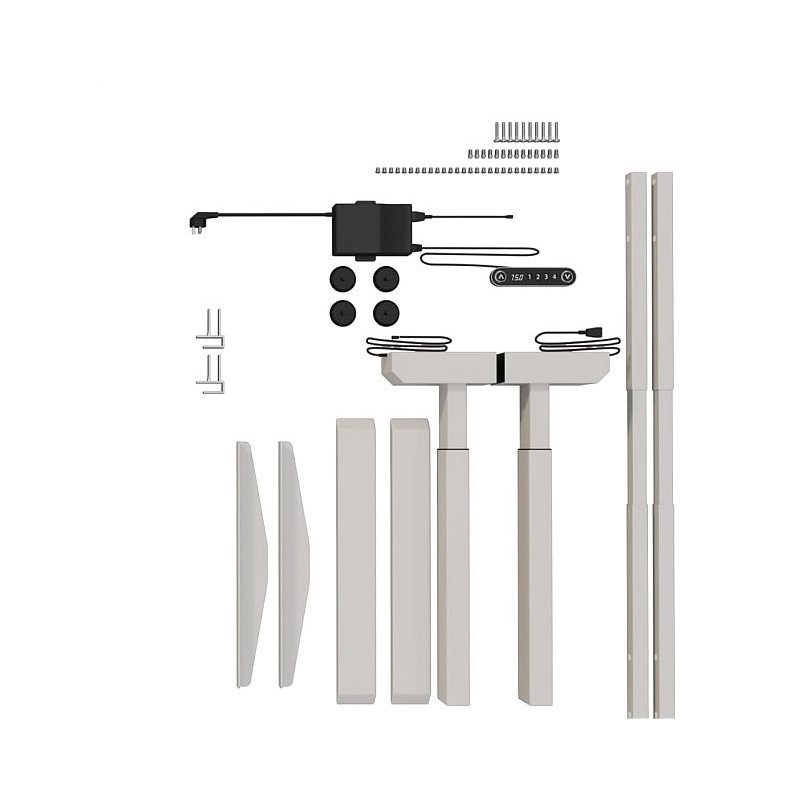 Cadru de birou electric dublu motorizat, inaltime reglabila 64-129 cm, memorare 4 pozitii, lungime 102 - 145 cm