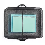 Suport documente etajat, 3 tavite plasa metalica, 30x28x26 cm