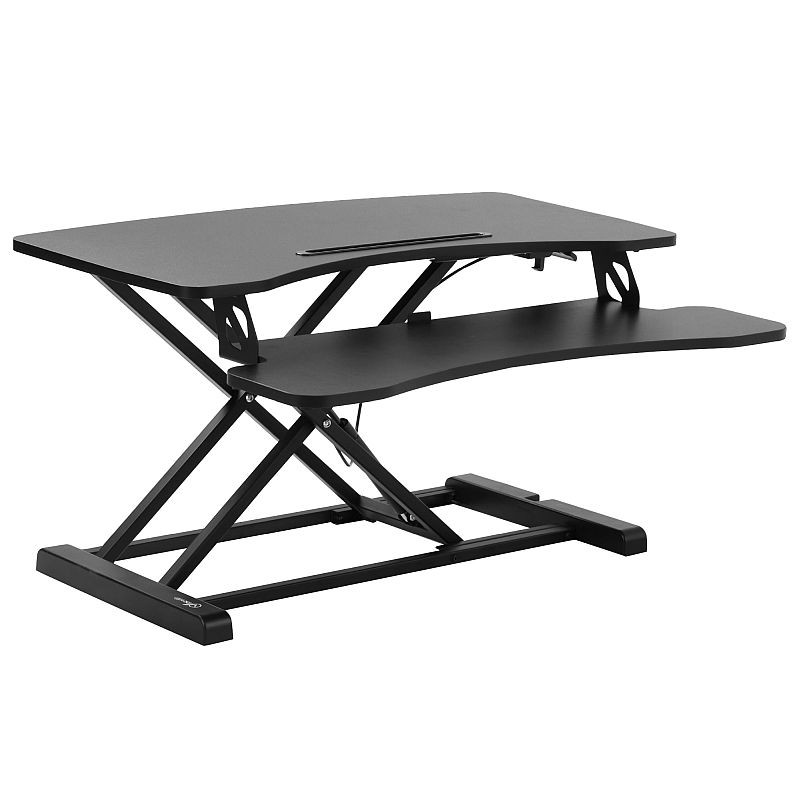 Masa ajustabila de birou sit-stand, lucru in picioare sau sezut, inaltime reglabila 14-51 cm, suport smartphone, cadru forma x