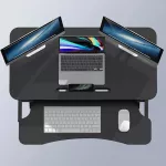 Masa ajustabila de birou sit-stand, lucru in picioare sau sezut, inaltime reglabila 14-51 cm, suport smartphone, cadru forma x