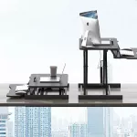 Masa ajustabila de birou sit-stand, lucru in picioare sau sezut, inaltime reglabila 14-51 cm, suport smartphone, cadru forma x