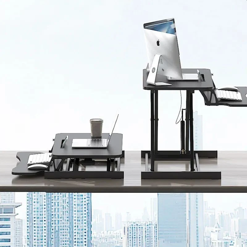 Masa ajustabila de birou sit-stand, lucru in picioare sau sezut, inaltime reglabila 14-51 cm, suport smartphone, cadru forma x