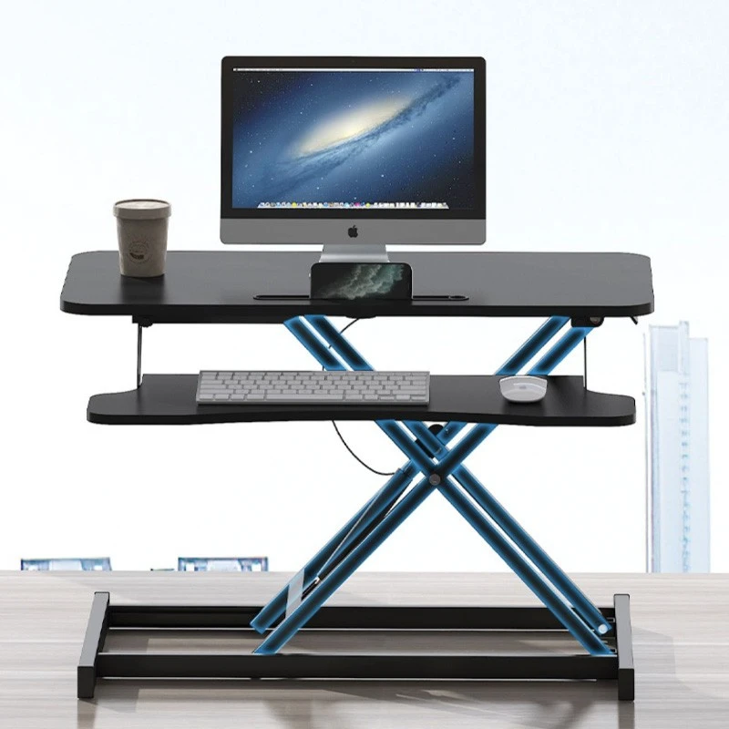 Masa ajustabila de birou sit-stand, lucru in picioare sau sezut, inaltime reglabila 14-51 cm, suport smartphone, cadru forma x