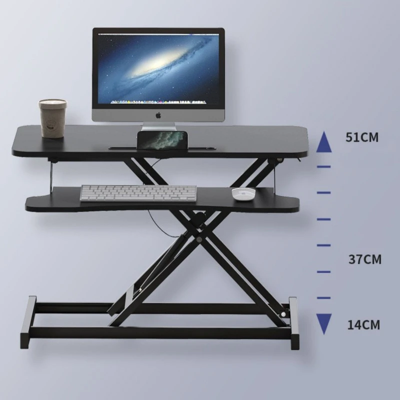 Masa ajustabila de birou sit-stand, lucru in picioare sau sezut, inaltime reglabila 14-51 cm, suport smartphone, cadru forma x