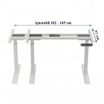 Cadru de birou electric dublu motorizat, inaltime reglabila 64-129 cm, memorare 4 pozitii, lungime 102 - 145 cm
