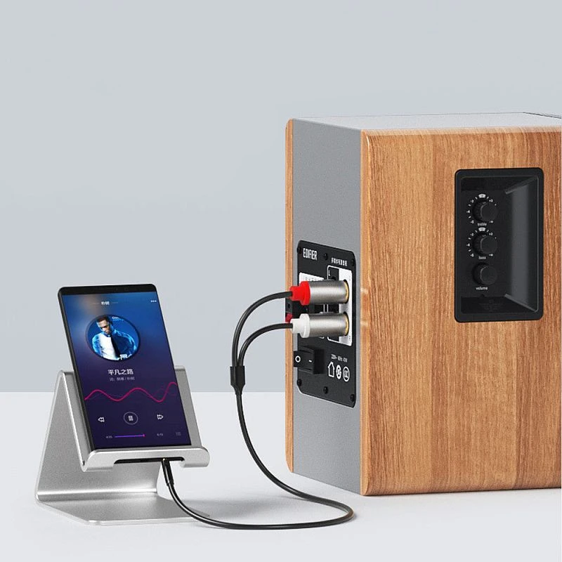 Cablu audio, mufa stereo jack 3.5 mm, 2 mufe rca, lungime 1 metru