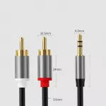 Cablu audio, mufa stereo jack 3.5 mm, 2 mufe rca, lungime 1 metru