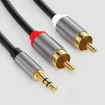 Cablu audio, mufa stereo jack 3.5 mm, 2 mufe rca, lungime 1 metru