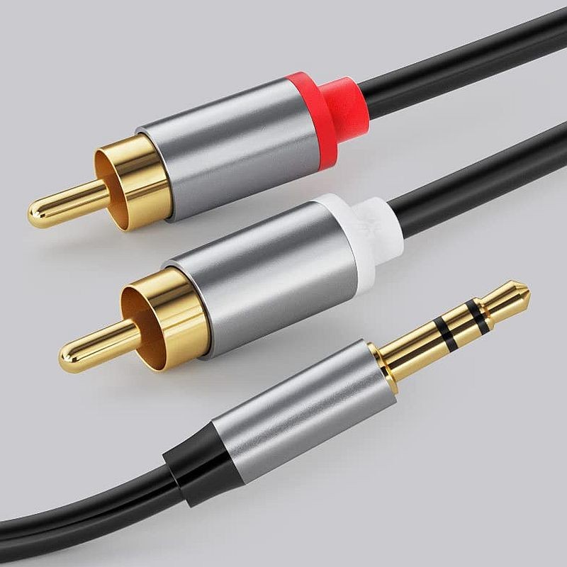 Cablu audio, mufa stereo jack 3.5 mm, 2 mufe rca, lungime 1 metru