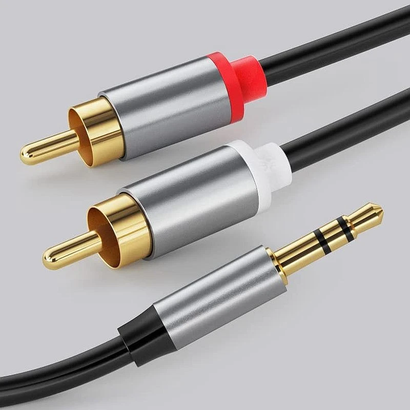 Cablu audio, mufa stereo jack 3.5 mm, 2 mufe rca, lungime 1 metru