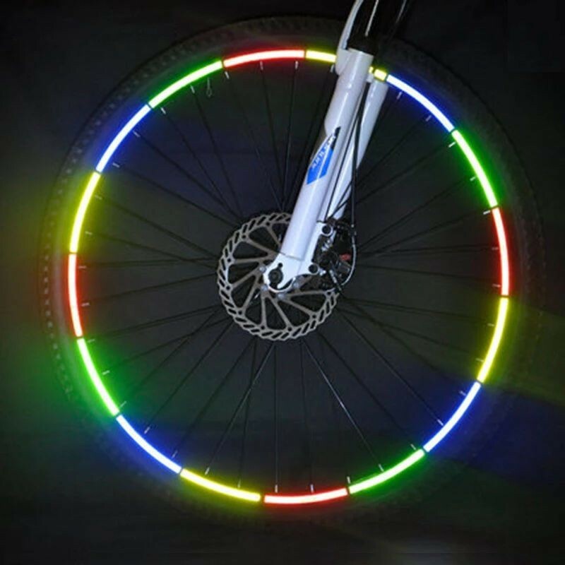 Banda reflectorizanta autoadeziva, pentru biciclete, 20.5x0.8 cm, siguranta si vizibilitate culoare produs galben